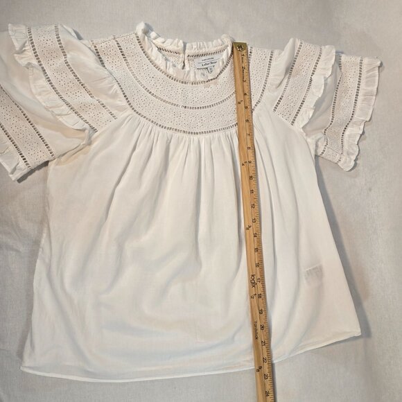 & OTHER STORIES Cottagecore Embroidered A-Line Ruffle WHITE Top Size 4 LIKE NEW! - Picture 14 of 16